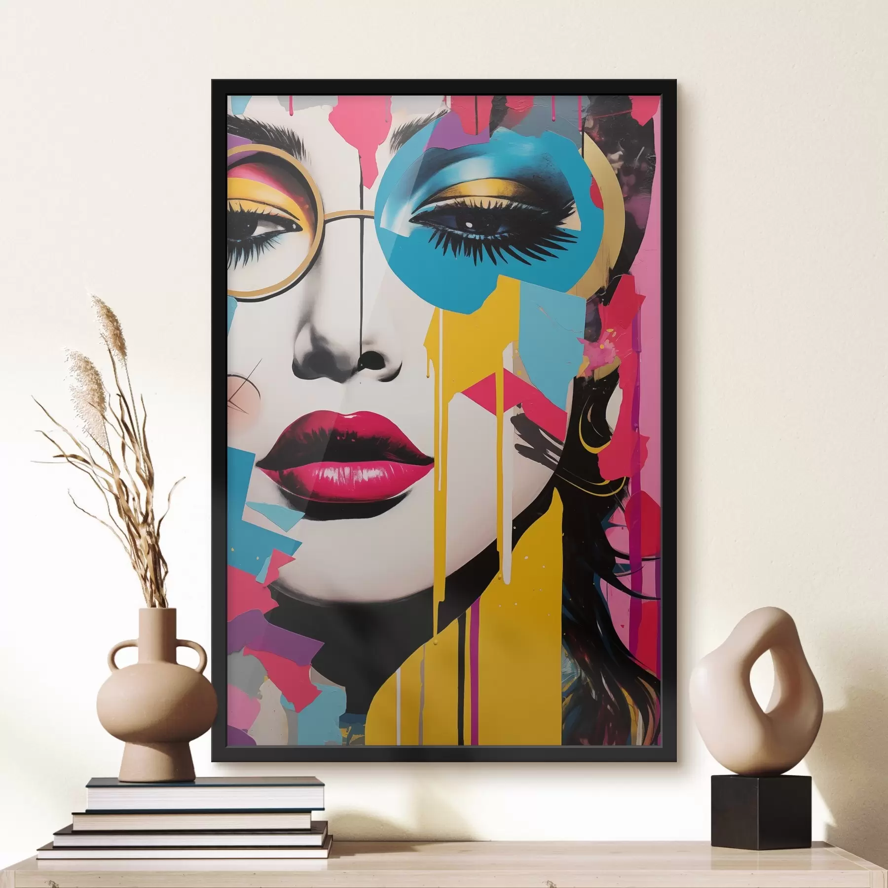 Fotobehang Kleuren achter een bril f45284