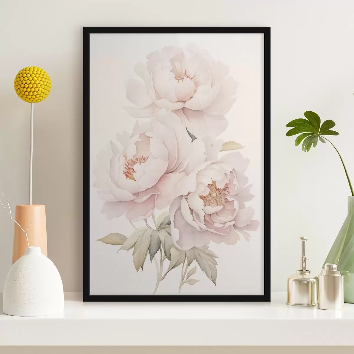 Poster Fijne pioenrozen f45293