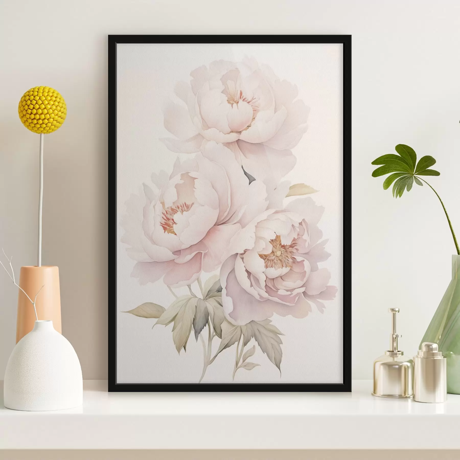  Schilderijen Fijne pioenrozen f45293