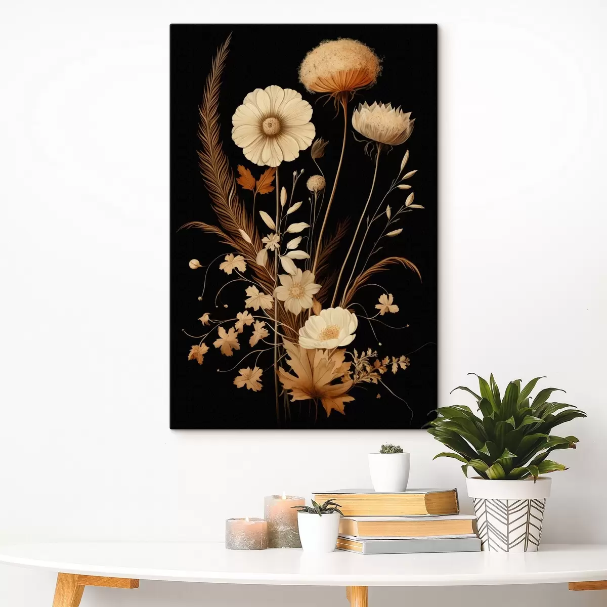  Schilderijen Botanisch boeket in warme tinten s45272