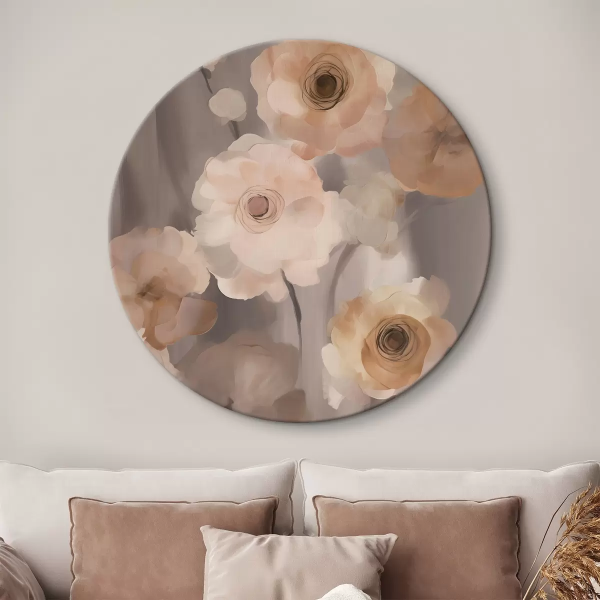 Ronde schilderijen Abstracte bloemen r45161