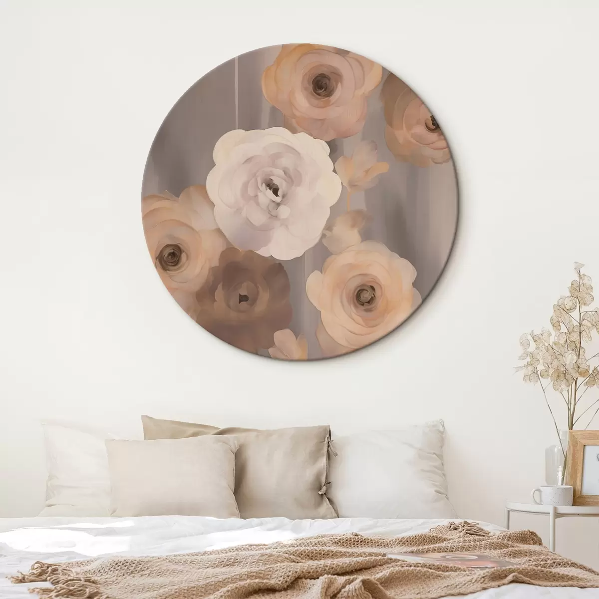 Ronde schilderijen Abstracte bloemen r45160