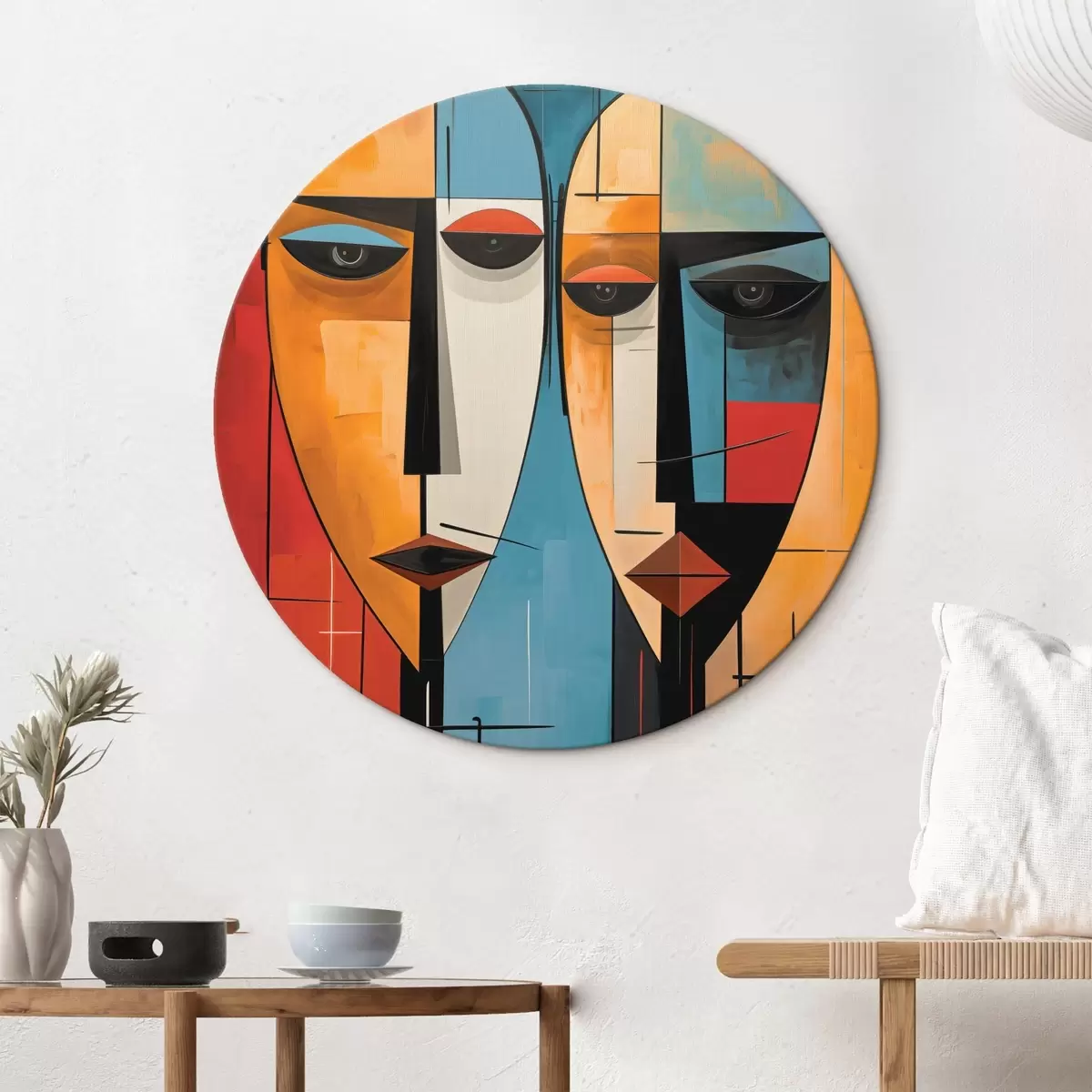 Ronde schilderijen Abstracte gezichten r45236