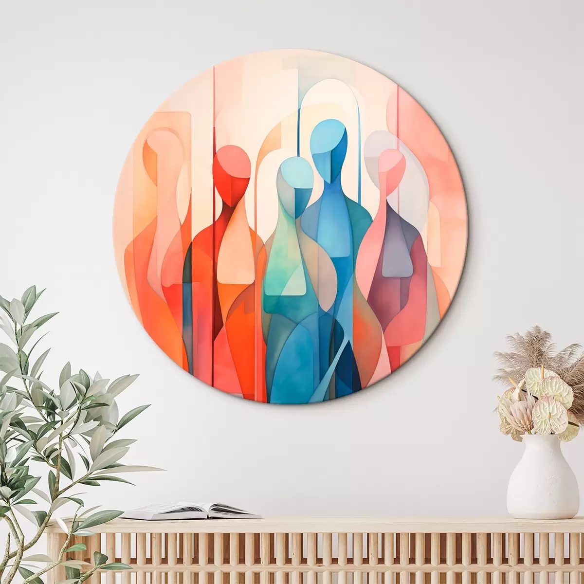 Ronde schilderijen Abstracte silhouetten r45237
