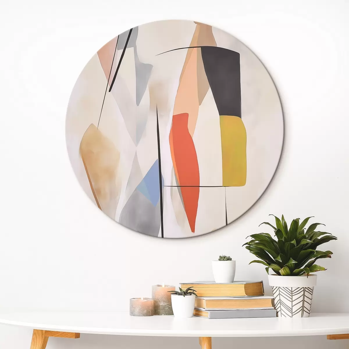 Ronde schilderijen Abstractie r45300
