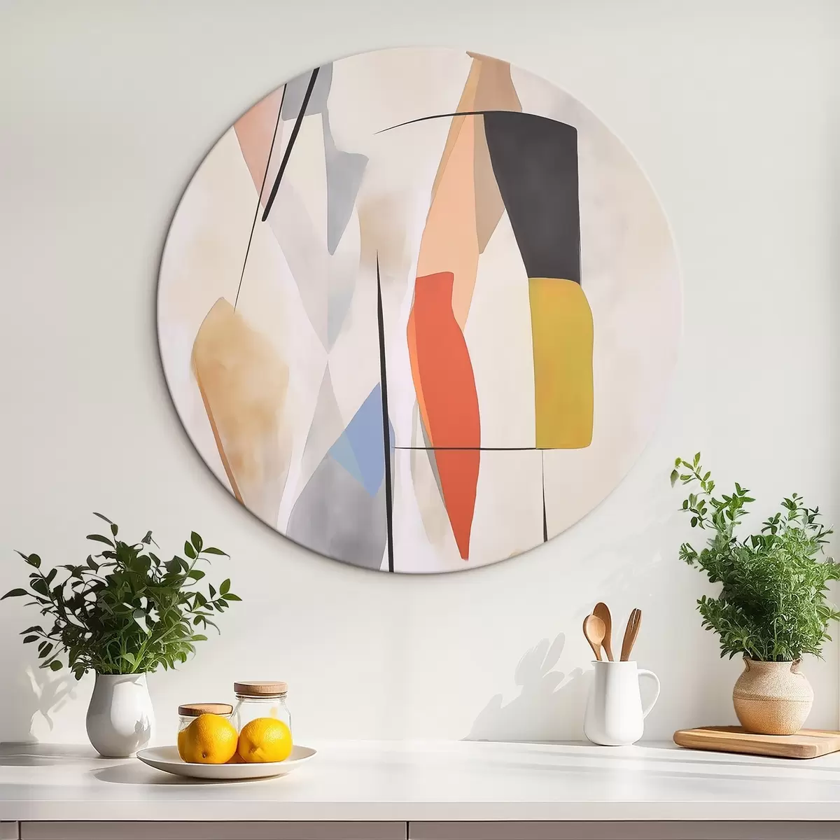 Ronde schilderijen Abstractie r45300