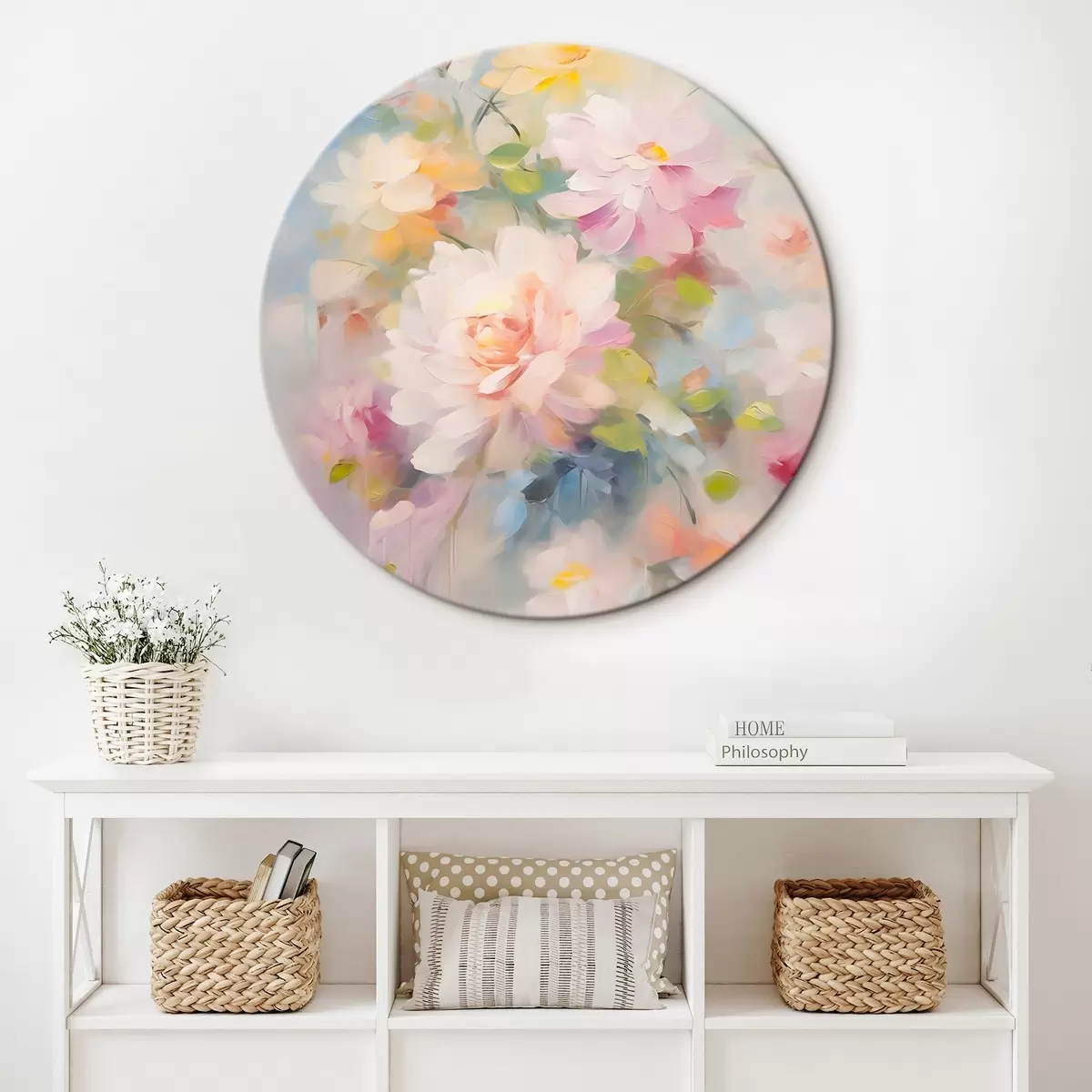 Ronde schilderijen Bloemen imitatieschilderij r45301