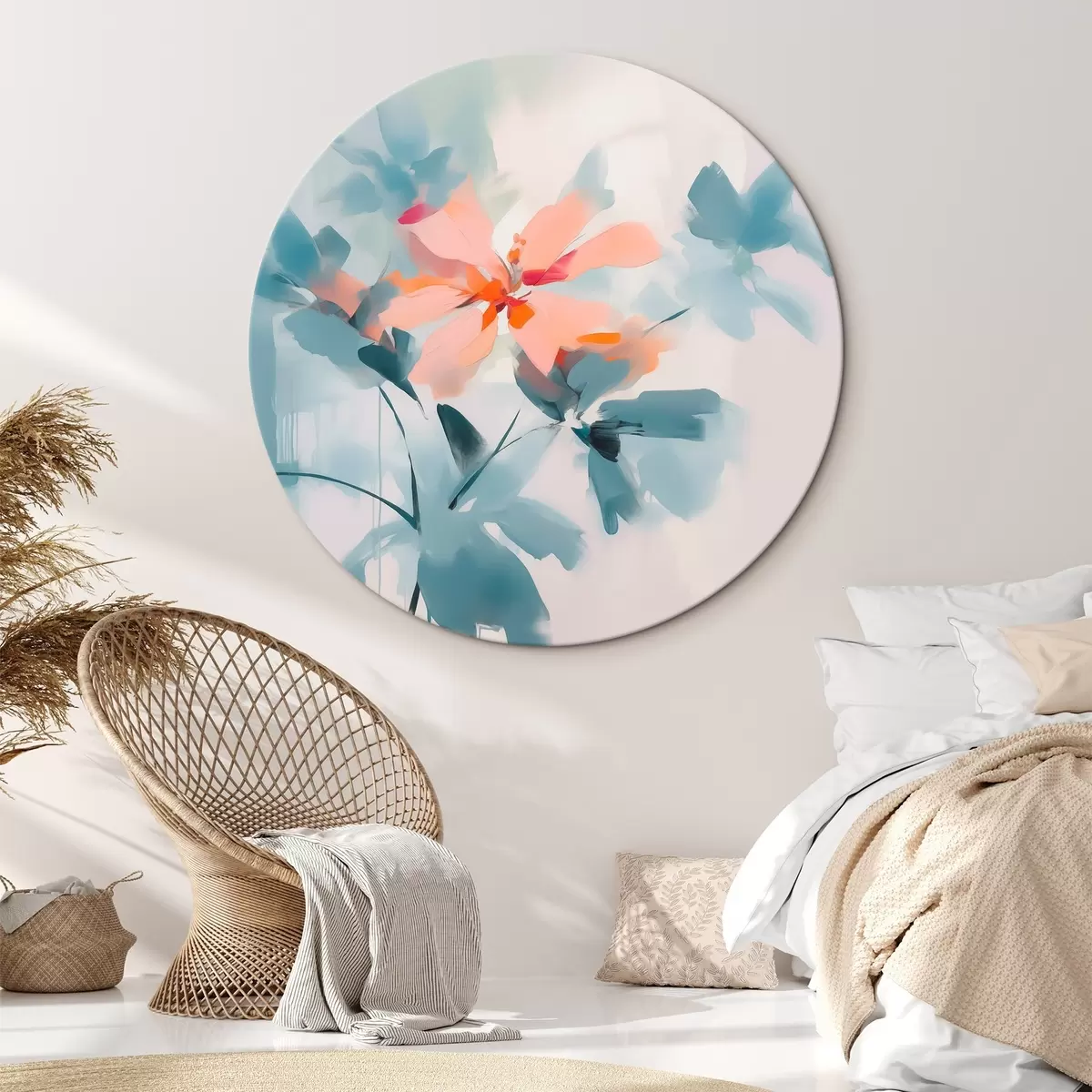 Ronde schilderijen Abstracte bloemen r45304