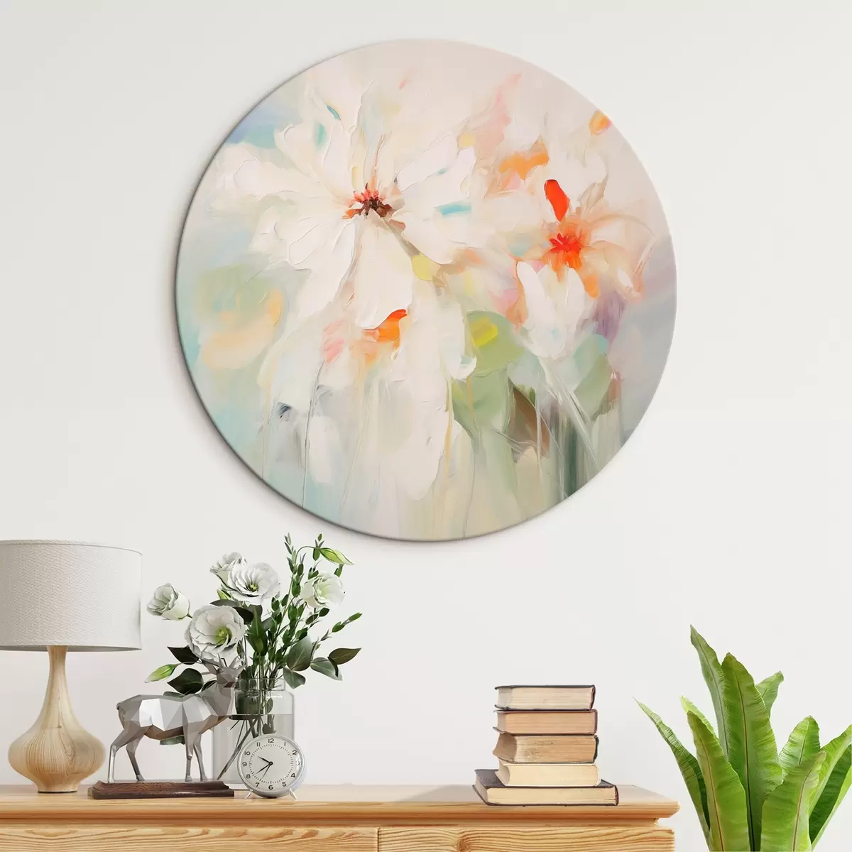 Ronde schilderijen Bloemen imitatieschilderij r45306