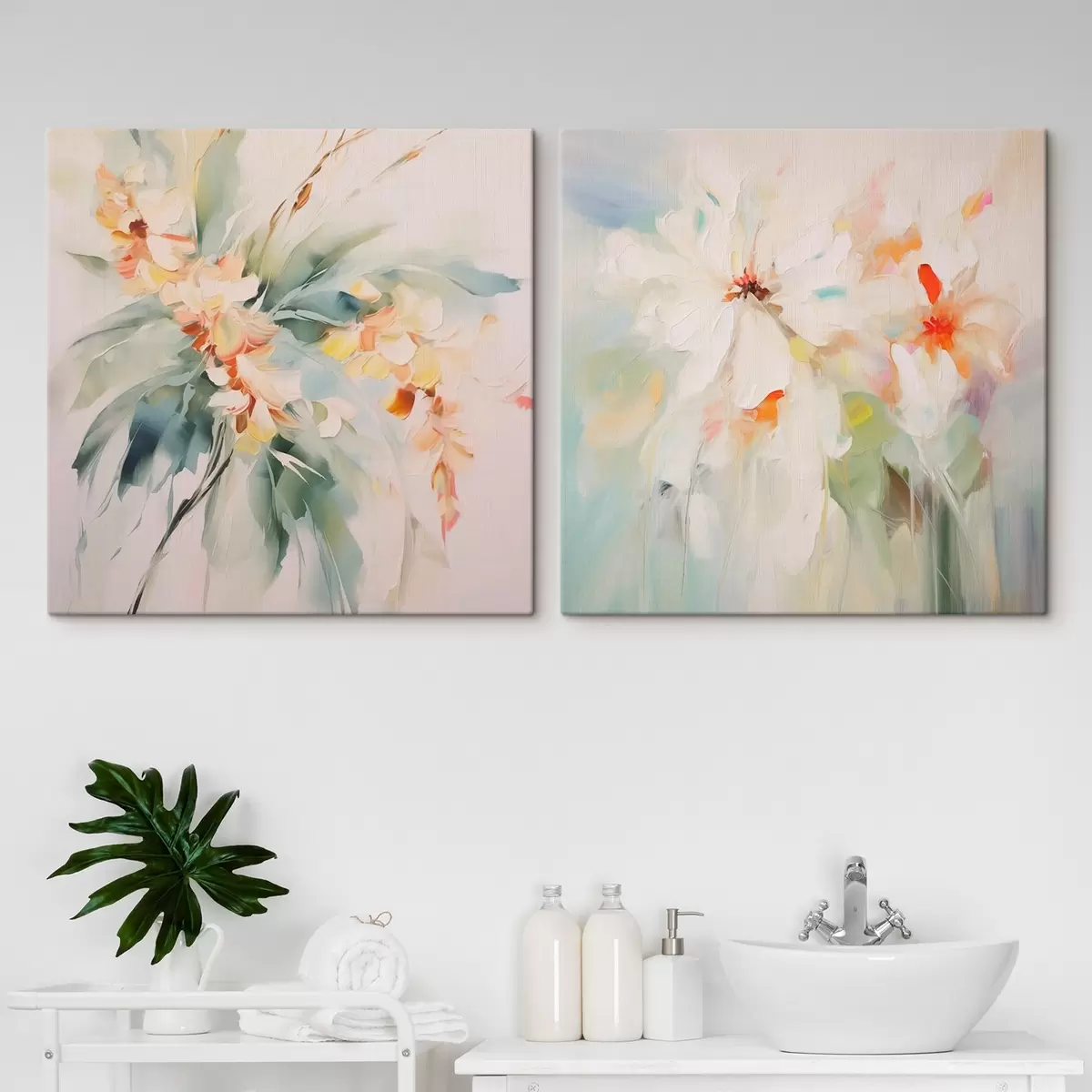  Schilderijen Abstracte bloemen m00565
