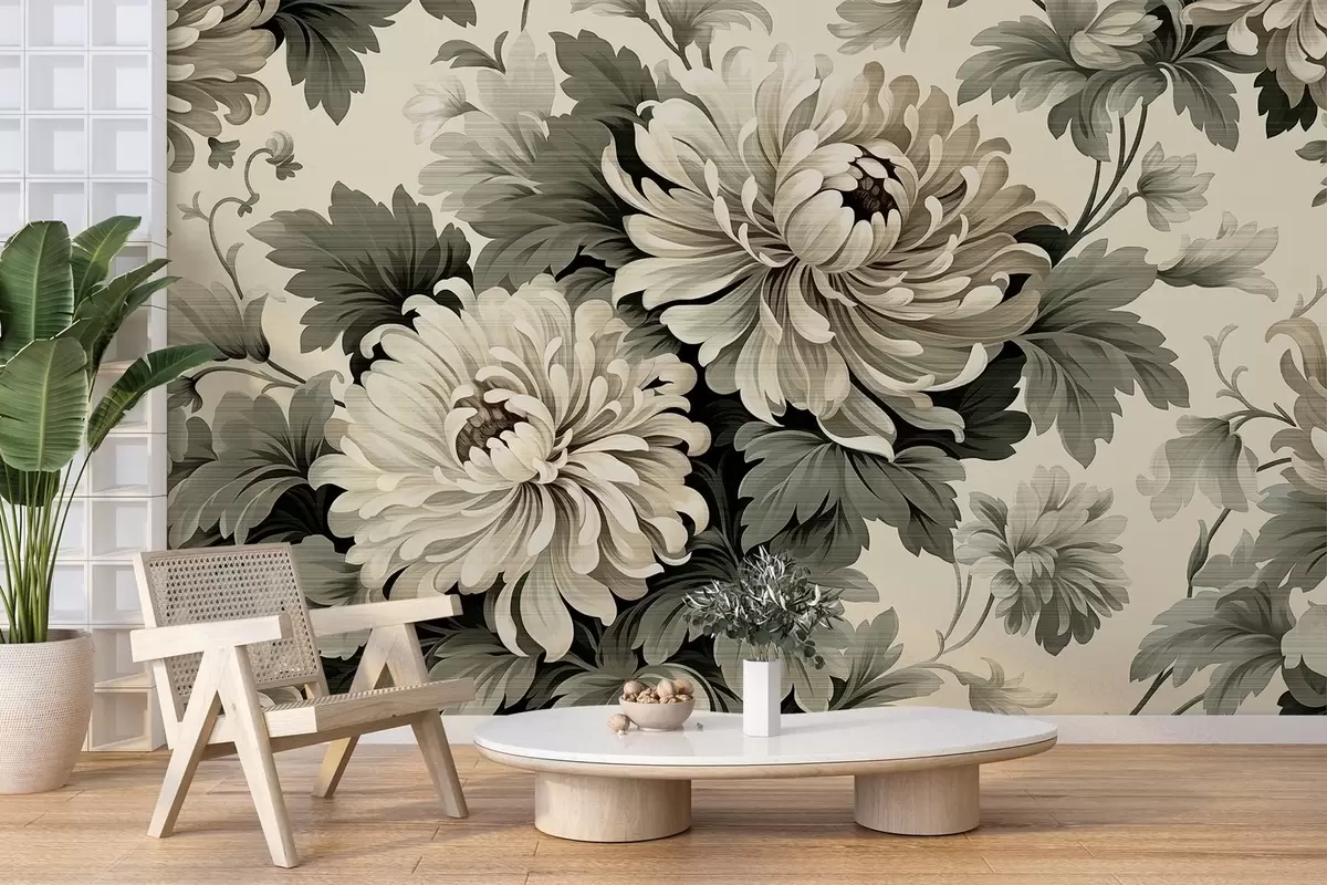 Fotobehang Bloeiende chrysant w04367