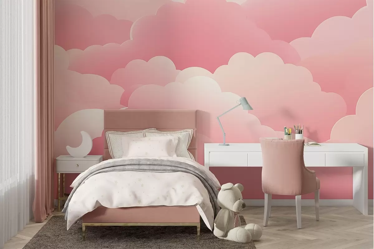 Fotobehang Wolken in minimalistische stijl w04334v1