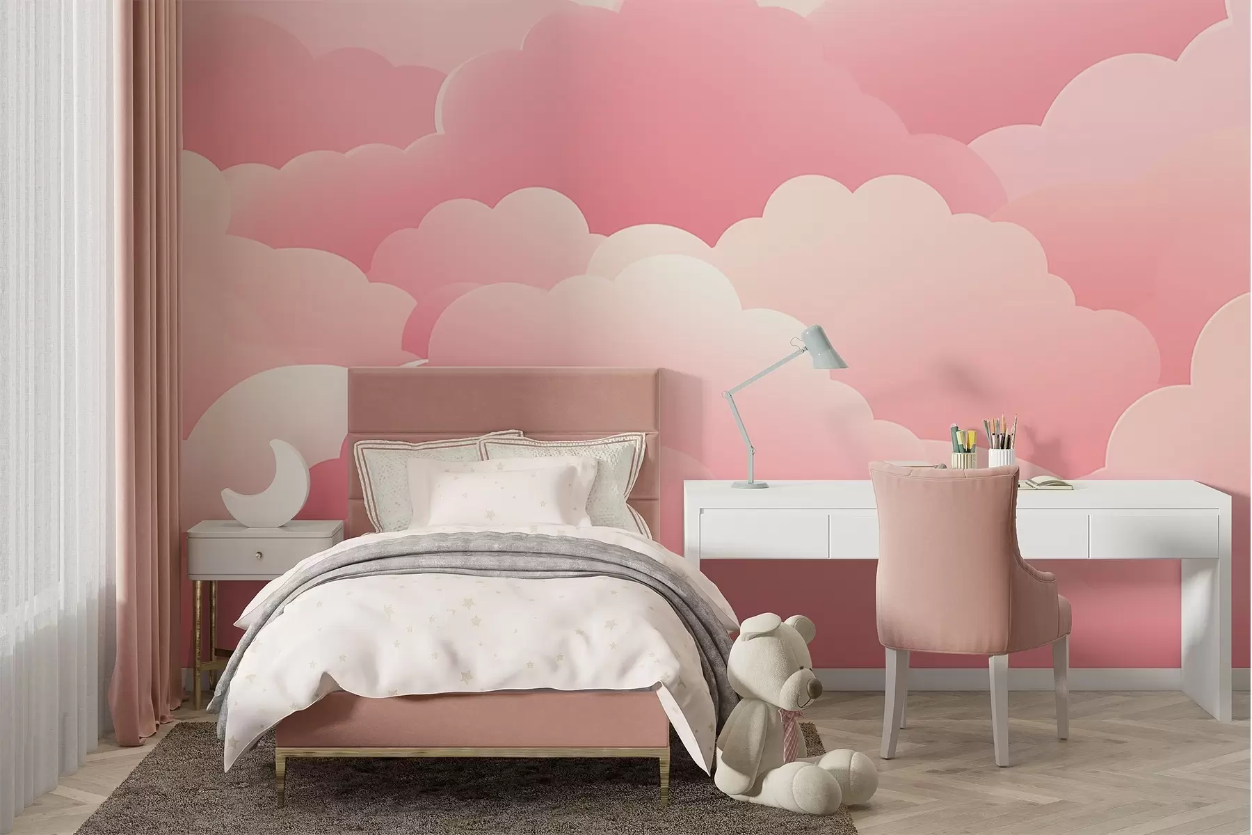 Fotobehang Wolken in minimalistische stijl w04334v1