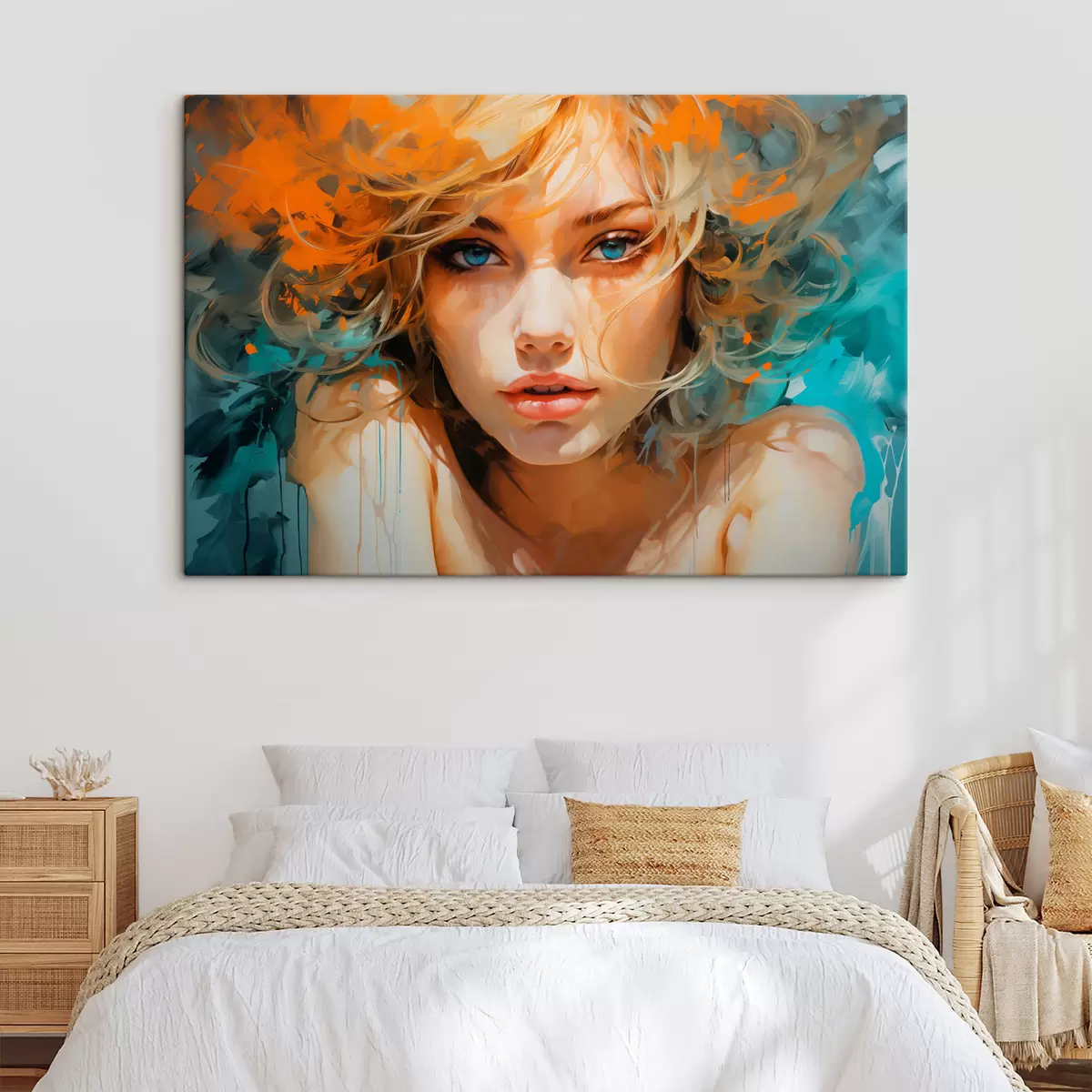  Schilderijen Expressief vrouwelijk beeld in abstract-realistische stijl s45061
