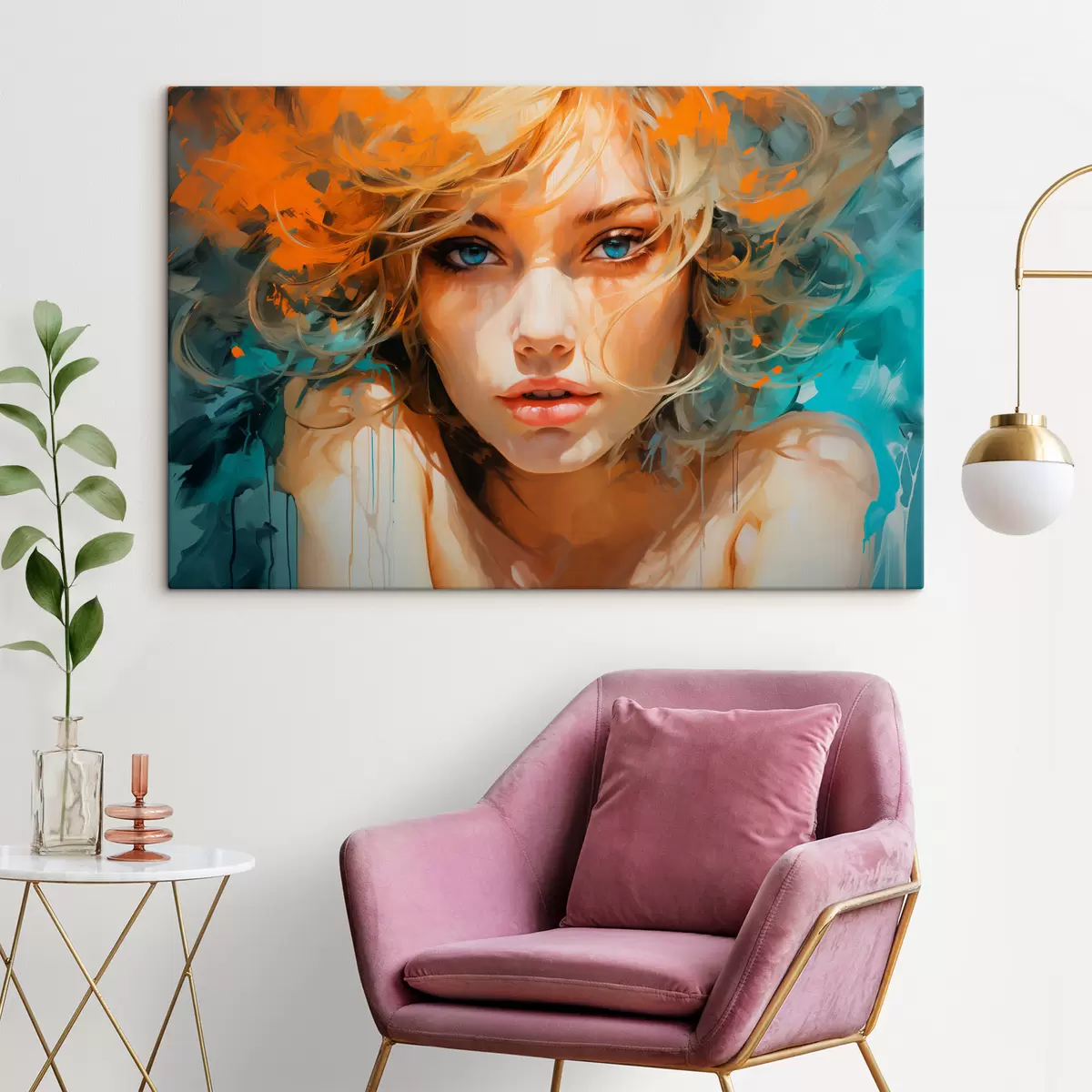  Schilderijen Expressief vrouwelijk beeld in abstract-realistische stijl s45061