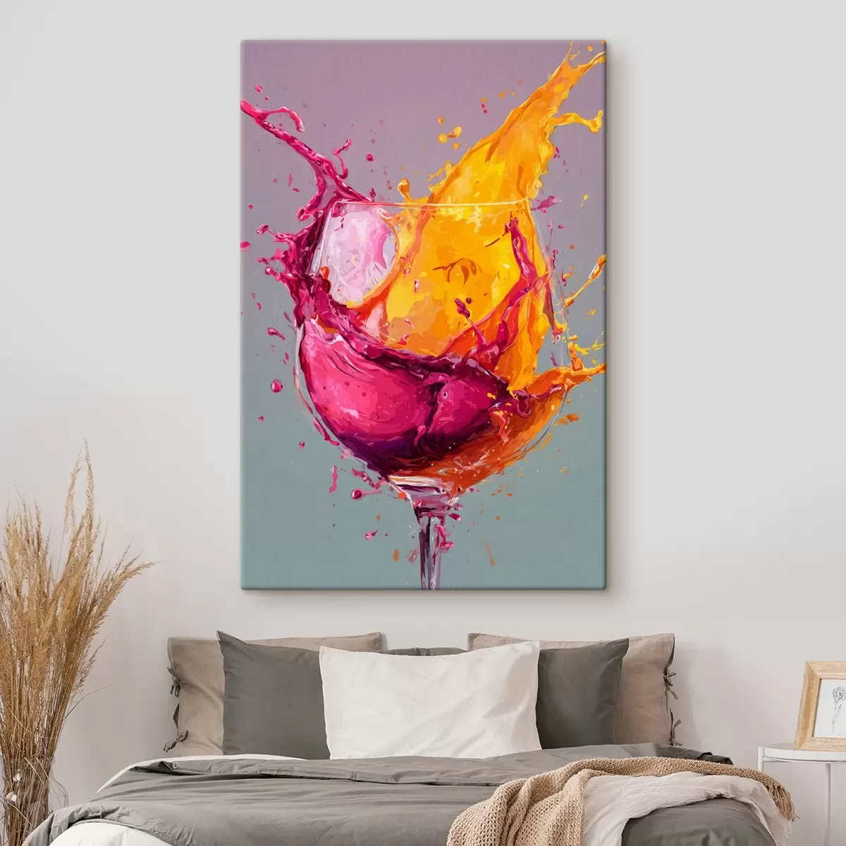  Schilderijen Kleurenspatten: dynamische abstractie in een glas s45244