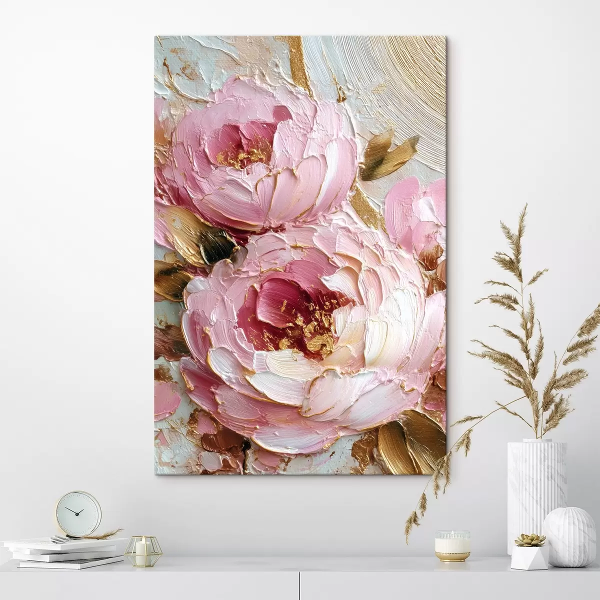 Schilderijen Volumetrische bloemblaadjes: impasto kunst met levendige textuur s45251