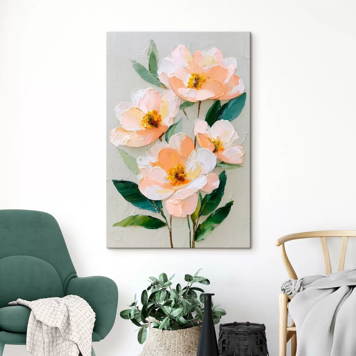  Schilderijen Lichte bloemen in pasteltinten s45263