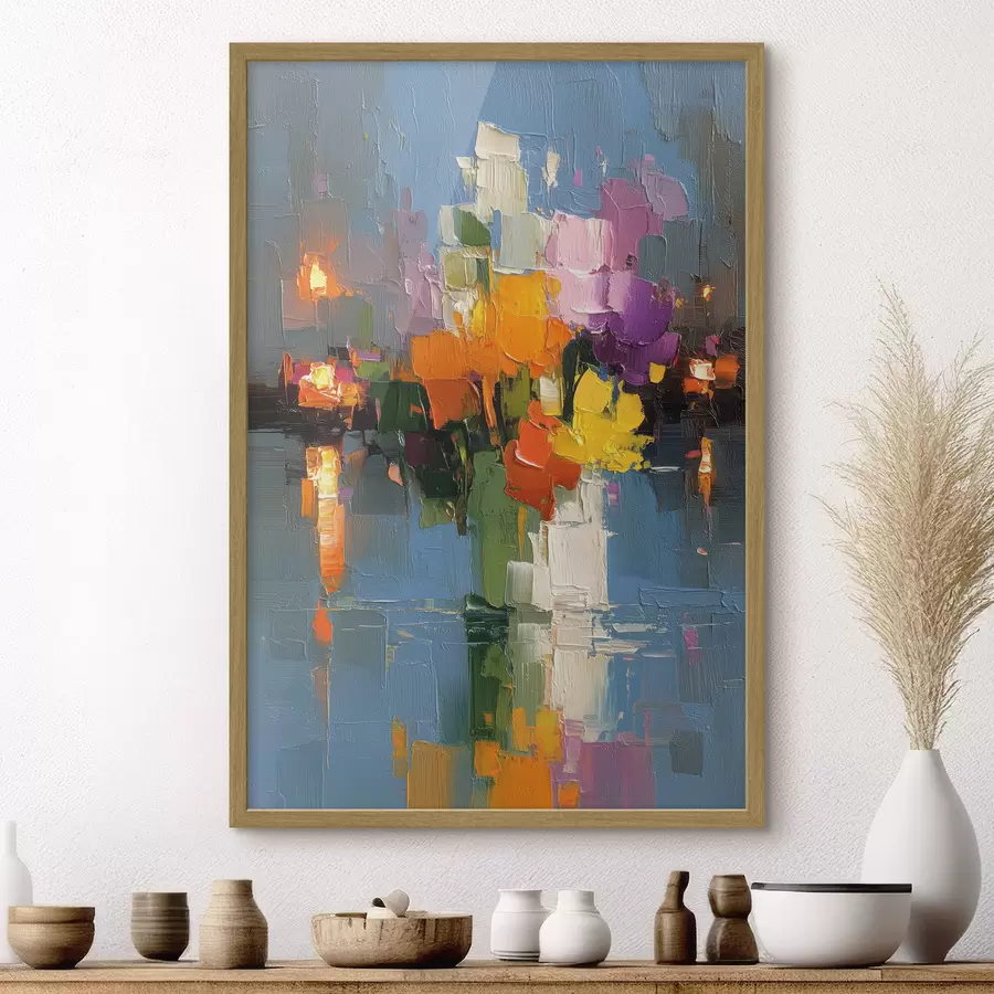 Fotobehang Stedelijke abstractie: reflectie van licht in water f45243