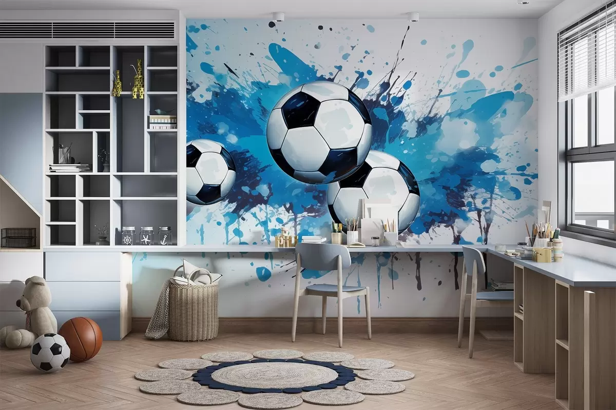 Fotobehang Voetballen w04373