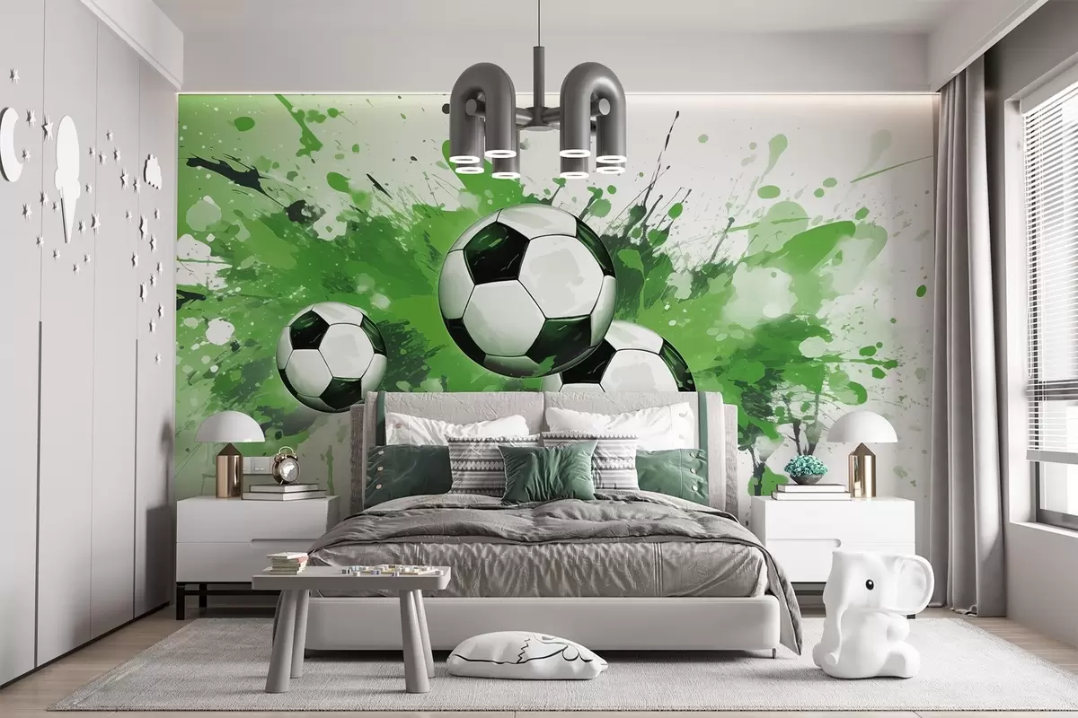 Fotobehang Voetballen w04373v1