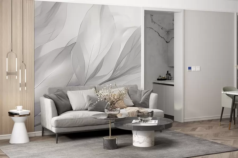 Fotobehang Transparante bladeren w04376