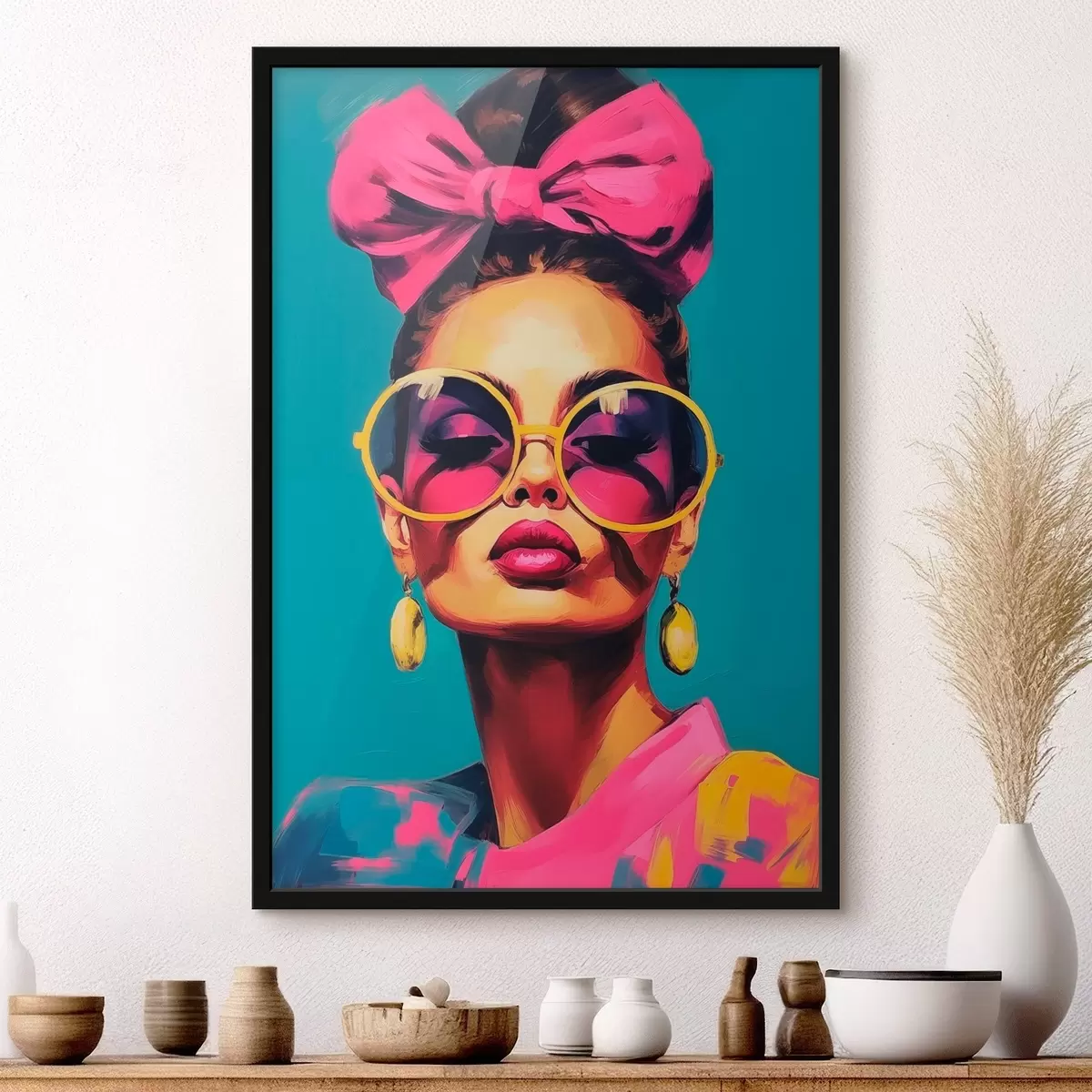 Poster Vrouw met zonnebril f45309