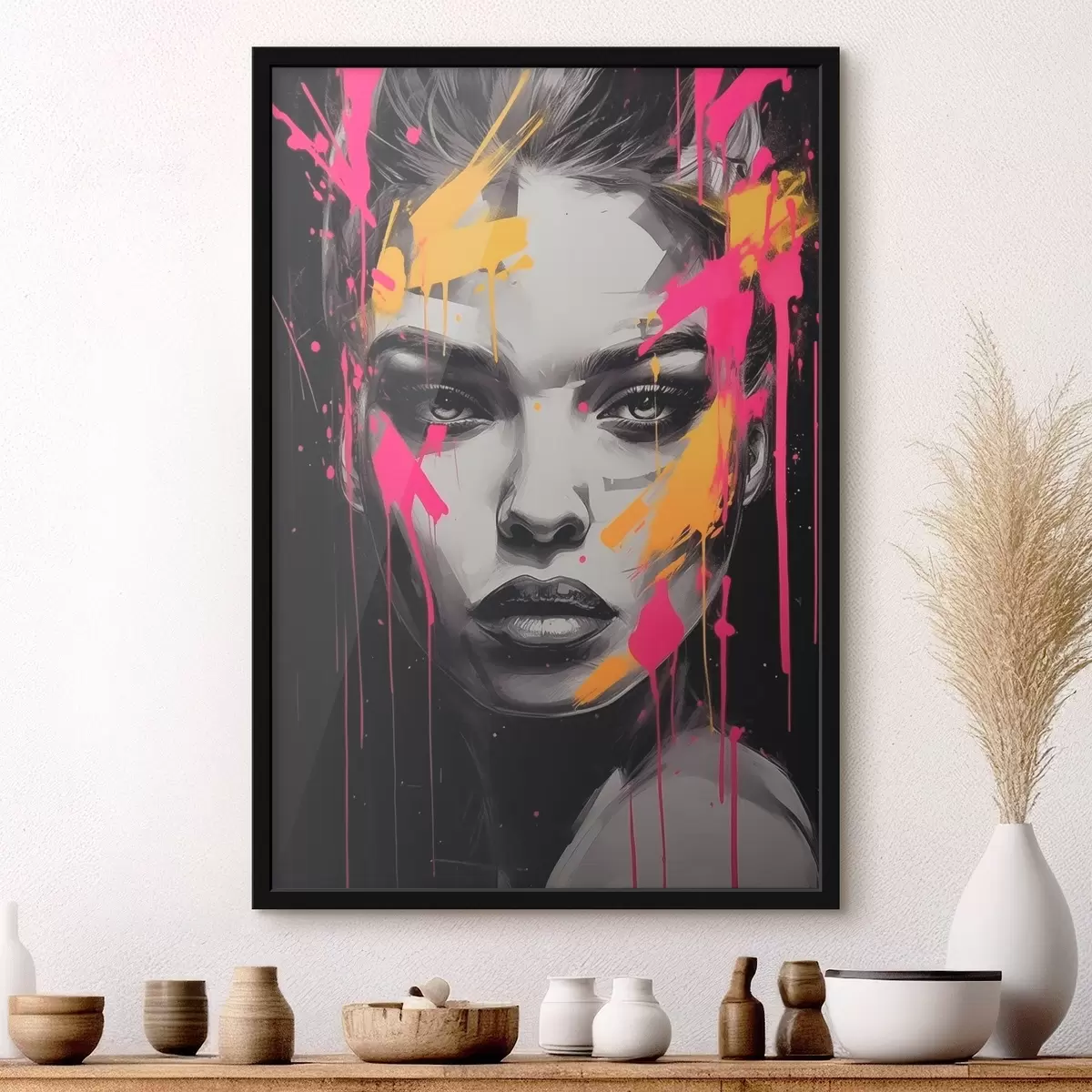 Poster Zwart-wit vrouwenportret f45319