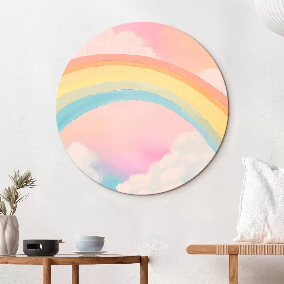 Ronde schilderijen Regenboog r45329