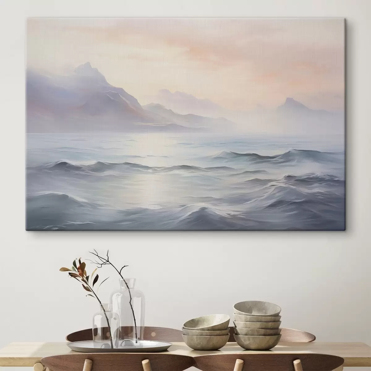  Schilderijen Meer in de buurt van de bergen imitatie van het schilderij s45344