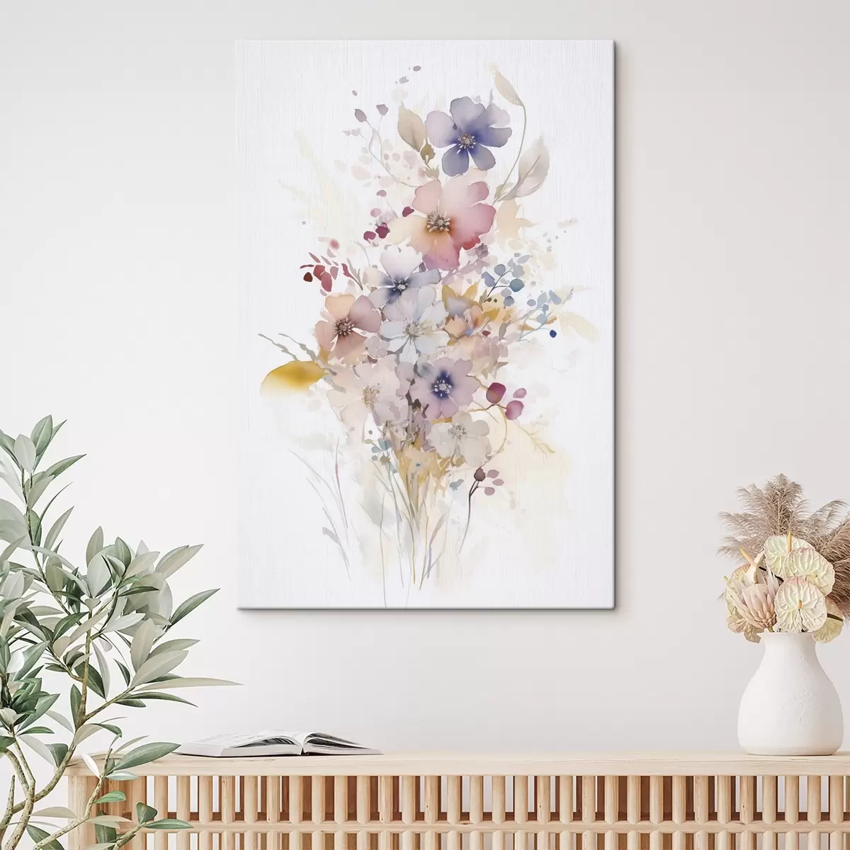  Schilderijen Bloemen imitatie van aquarel s45353