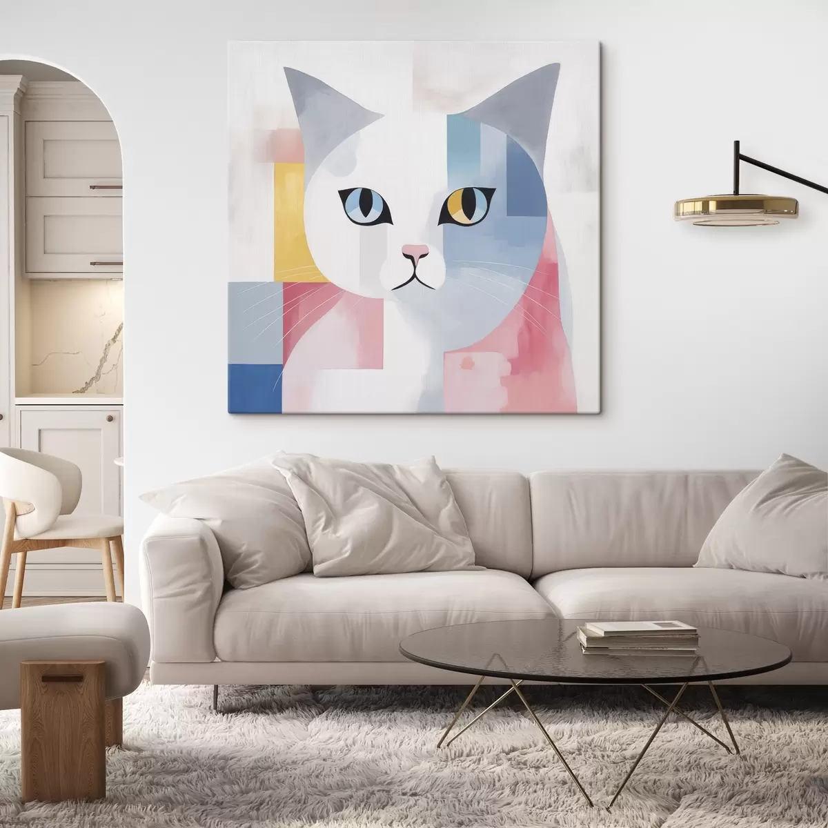  Schilderijen Abstract portret van een kat s45358