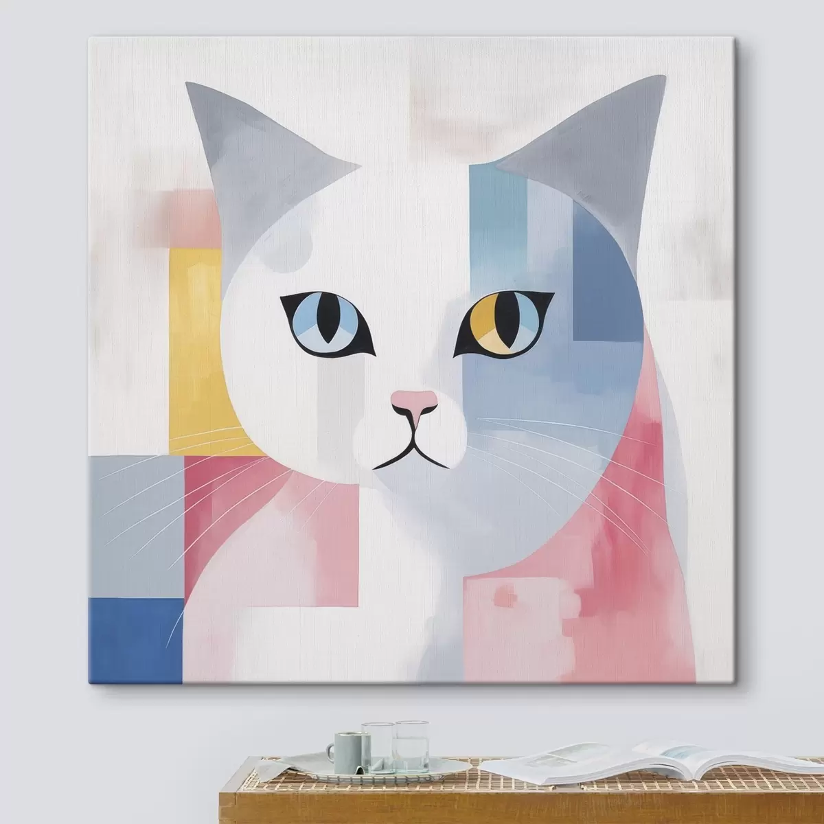  Schilderijen Abstract portret van een kat s45358