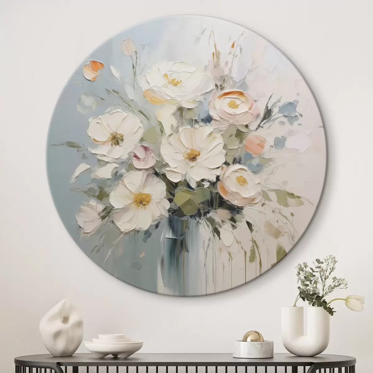 Ronde schilderijen Boeket bloemen imitatieschilderij r45346