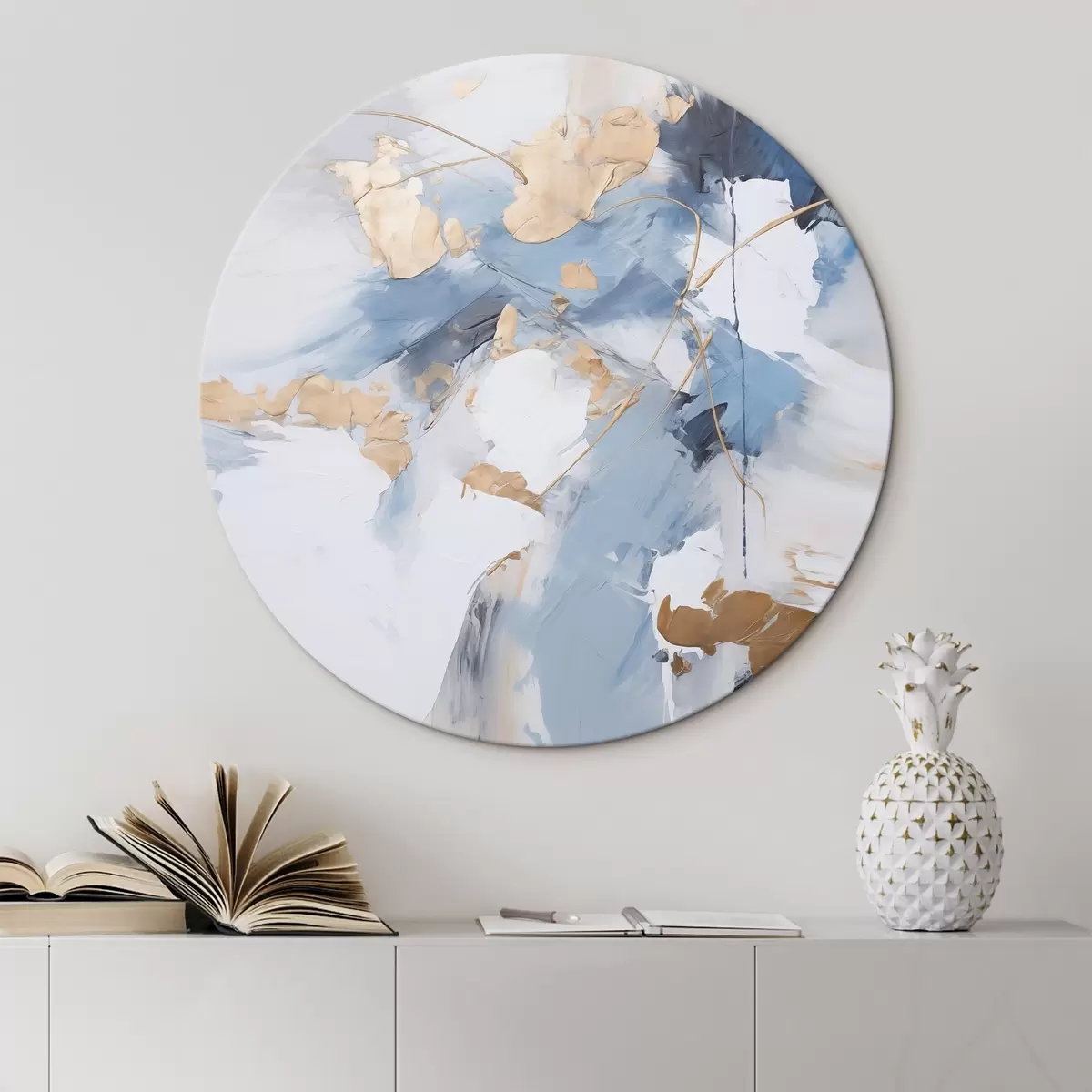 Ronde schilderijen Abstractie imitatie van schilderkunst r45348