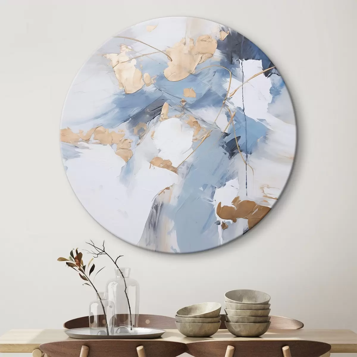 Ronde schilderijen Abstractie imitatie van schilderkunst r45348