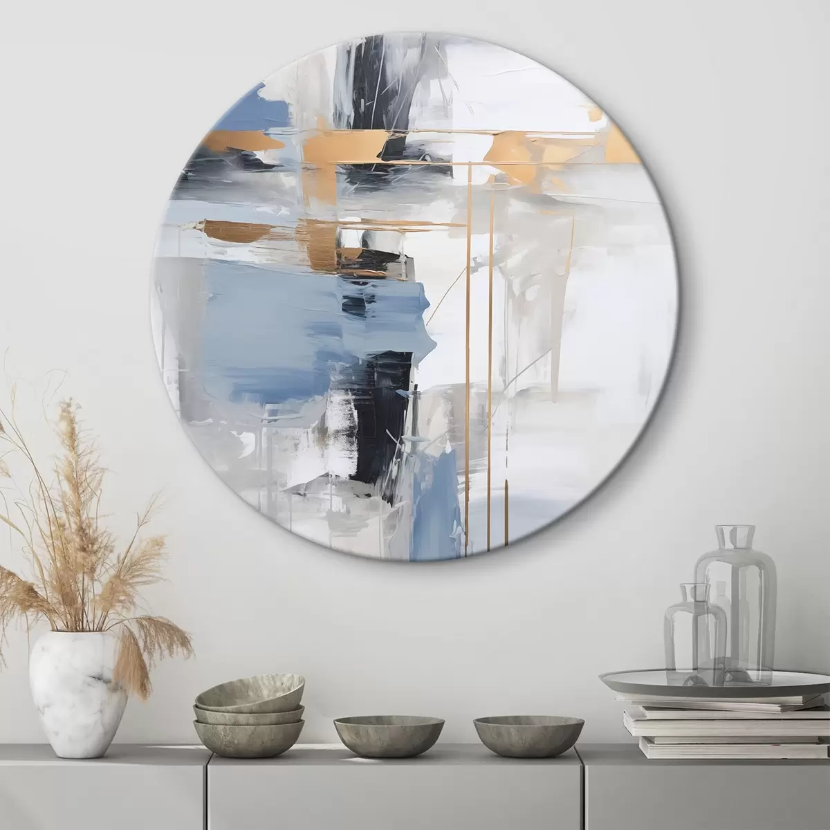 Ronde schilderijen Moderne abstractie imitatie van schilderkunst r45349