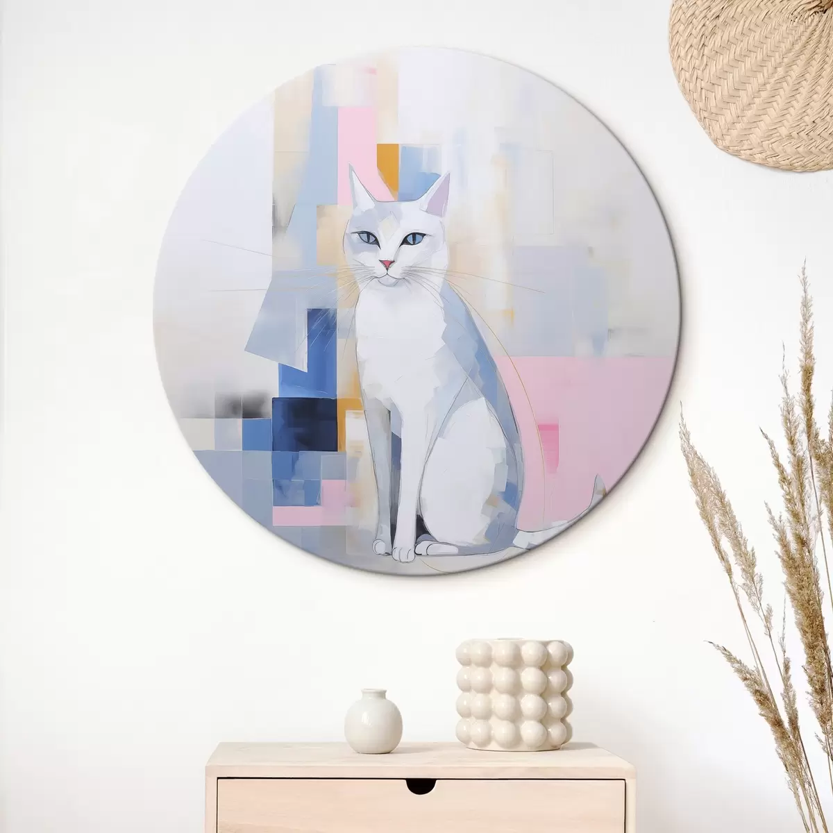 Ronde schilderijen Abstracte kat r45359