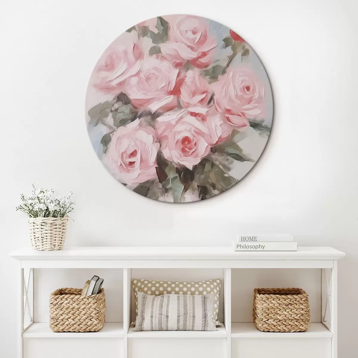 Ronde schilderijen Boeket rozen r45362