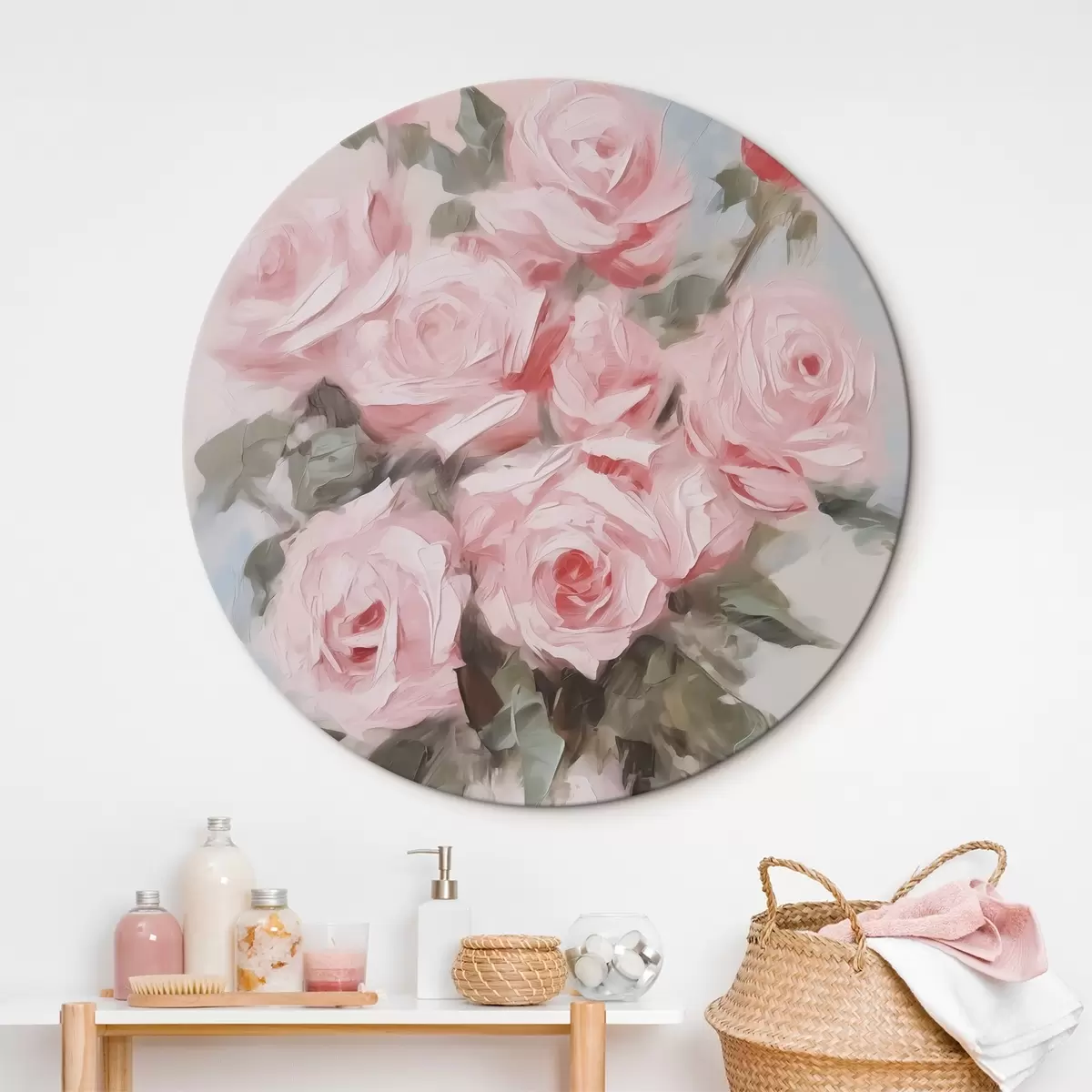 Ronde schilderijen Boeket rozen r45362
