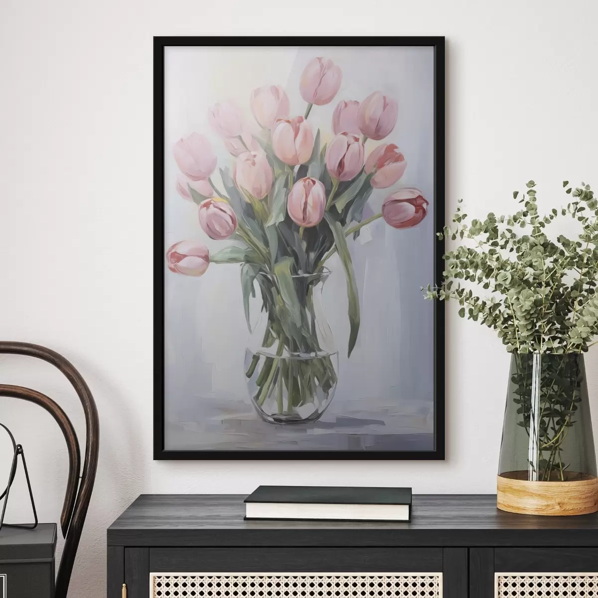 Poster Tulpen in een vaas f45355