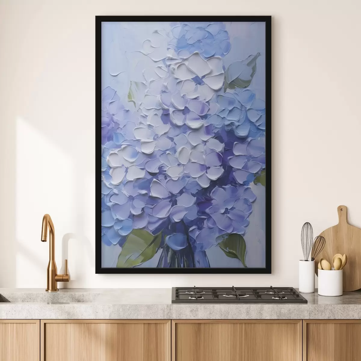 Poster Boeket hortensia imitatieschilderij f45356