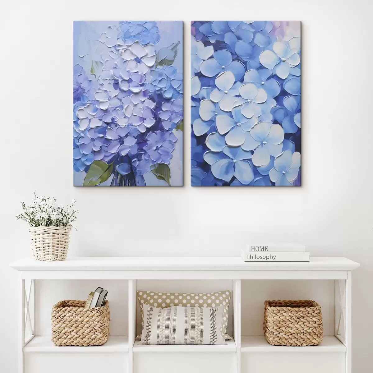  Schilderijen Hortensia imitatieschilderij m00591