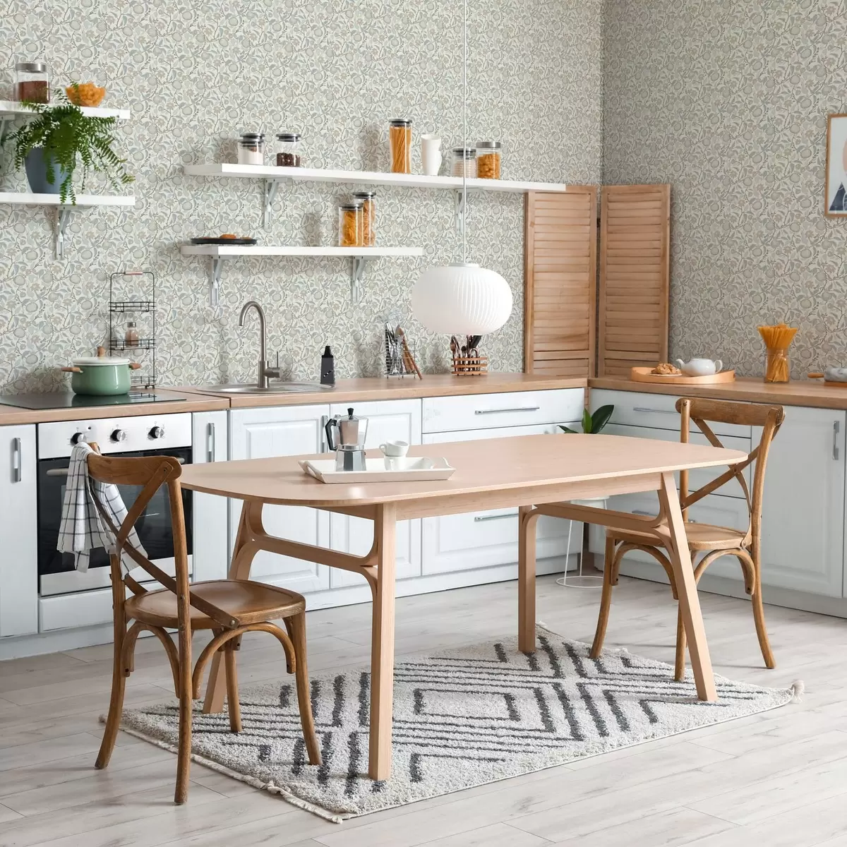 Behang Gedempte granaatappel en bloesemtakken in vintage stijl a00383
