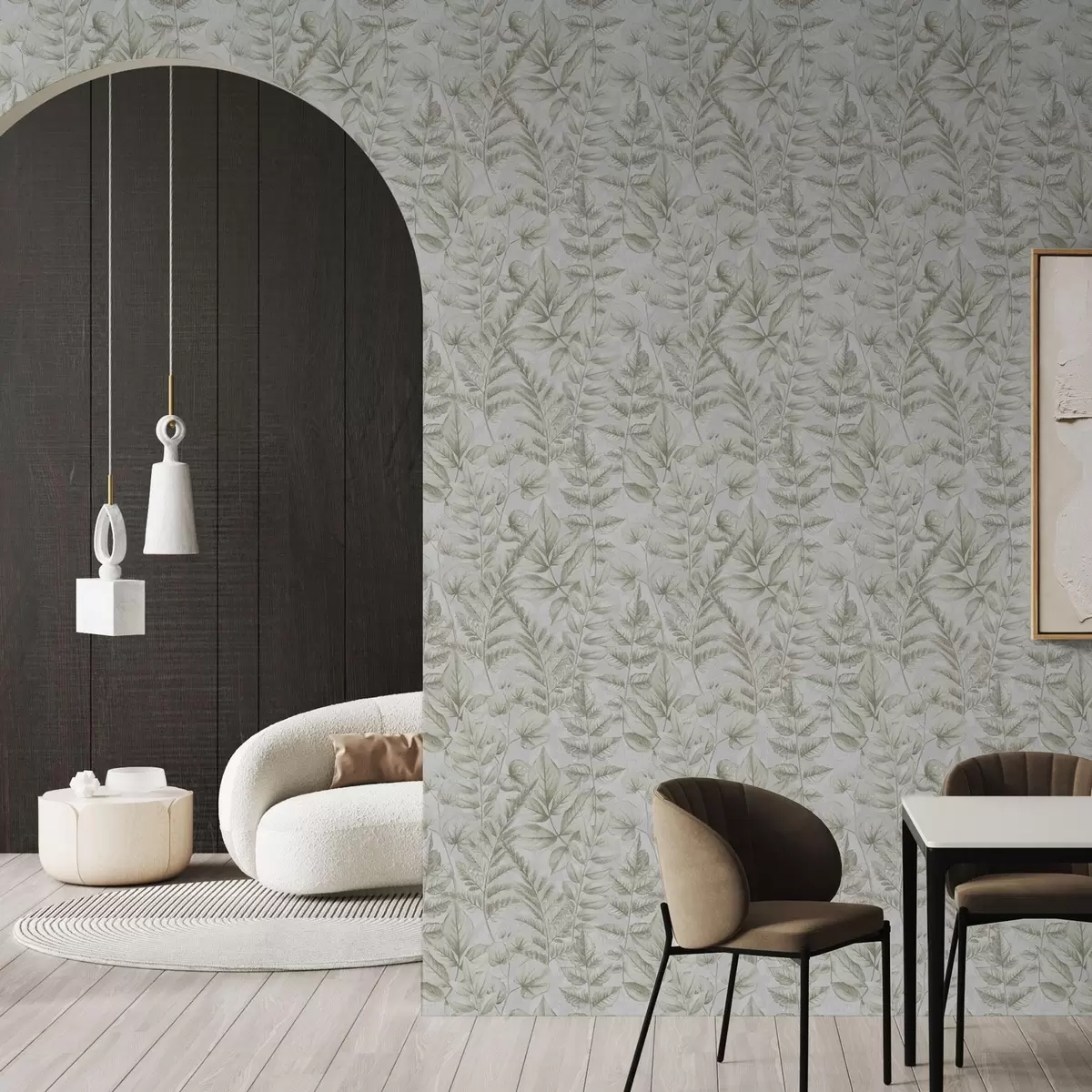 Behang Zachte pastelblaadjes in aquarel botanische stijl a00437