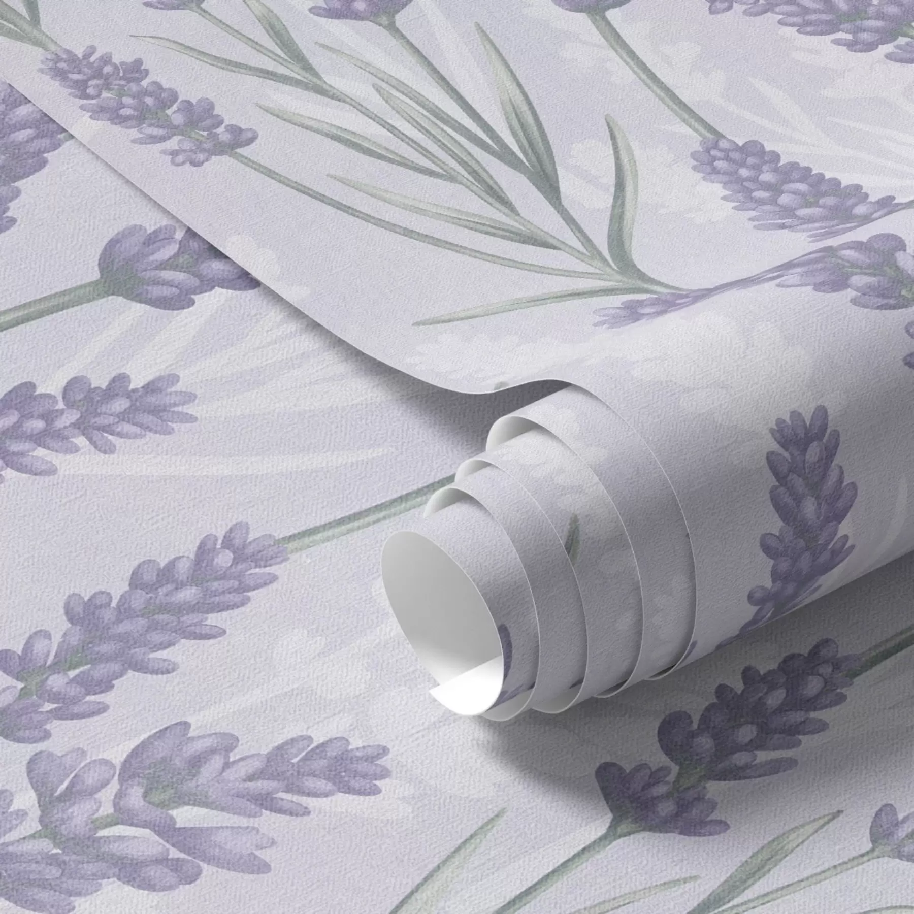 Fotobehang Takjes lavendel in een lichtpaars aquarelpalet a00447