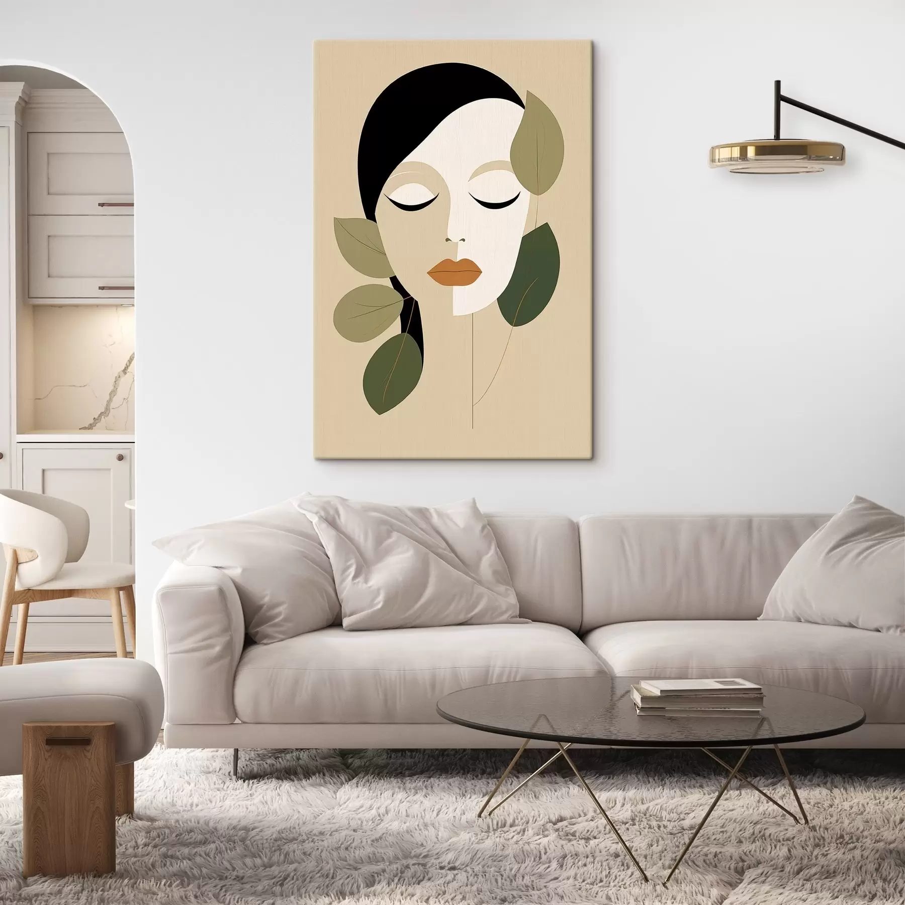  Schilderijen Meisje met bladeren s45389