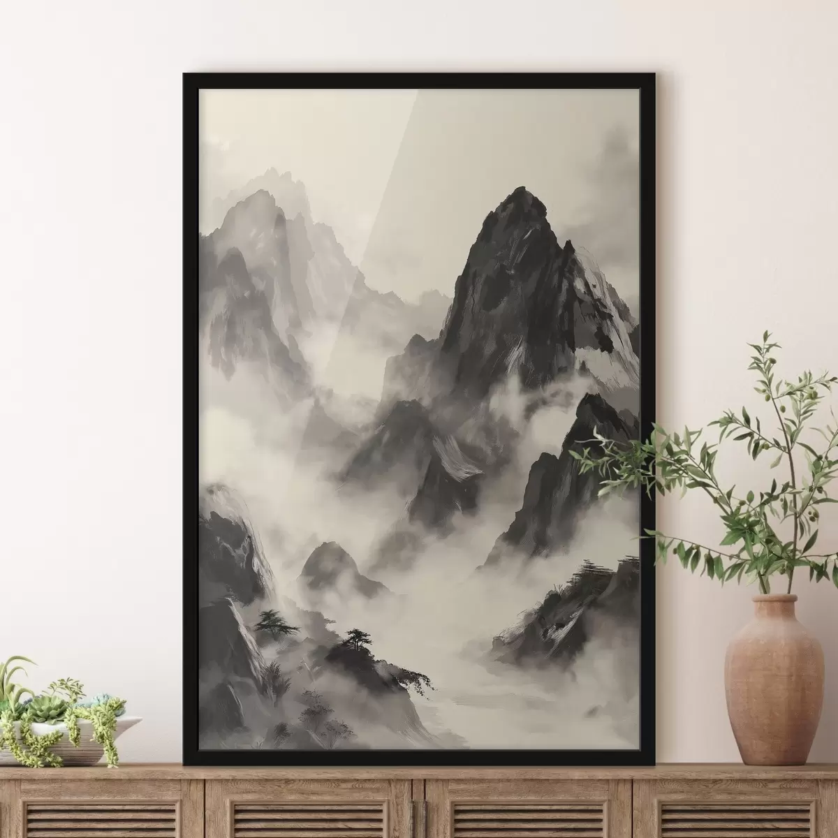 Poster Bergen in Chinese stijl f45384