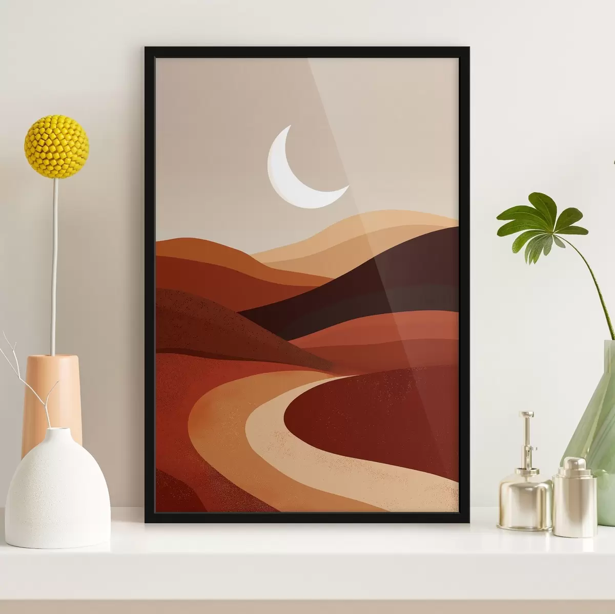 Poster Zon en bergen f45393