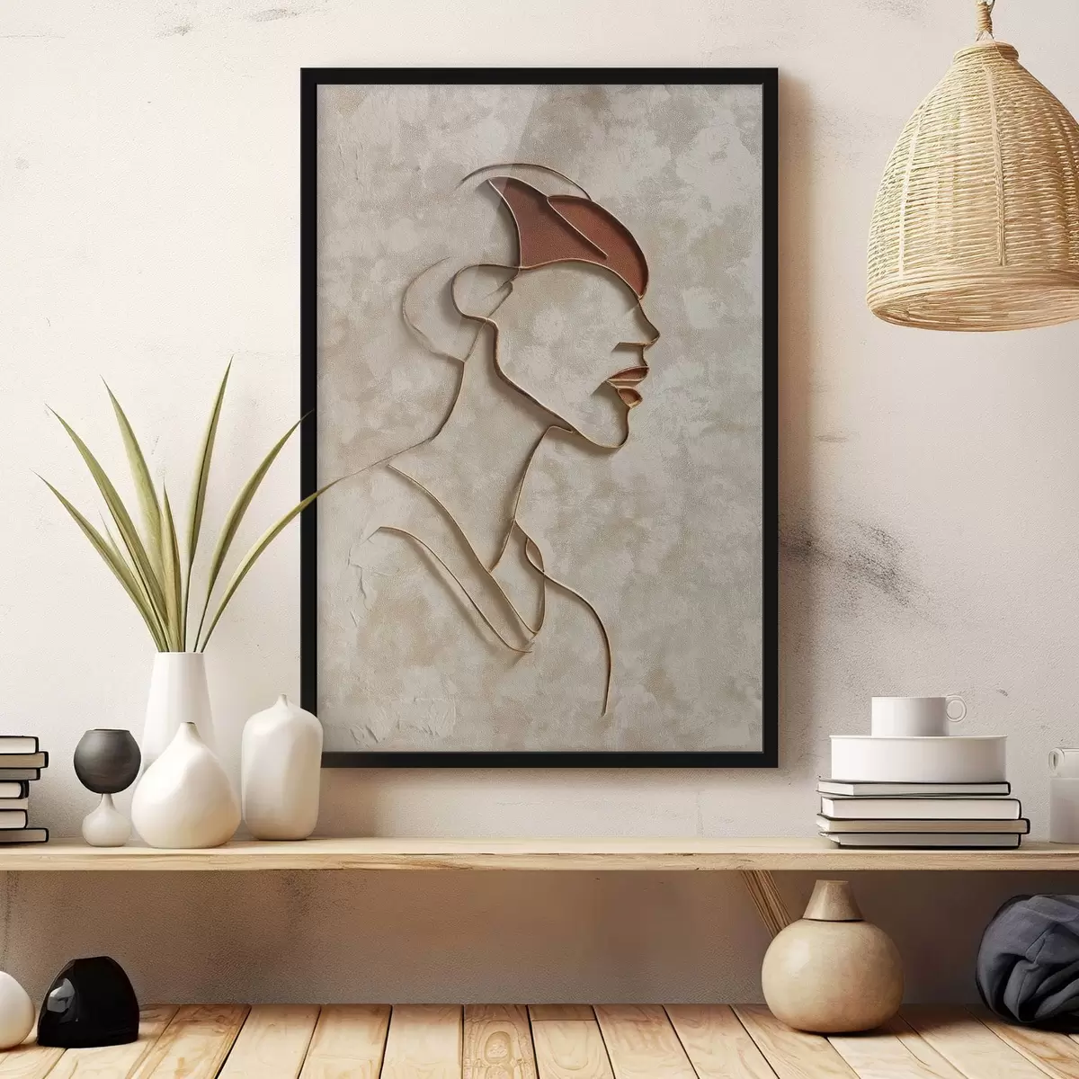 Poster Abstract vrouwelijk gezicht f45395